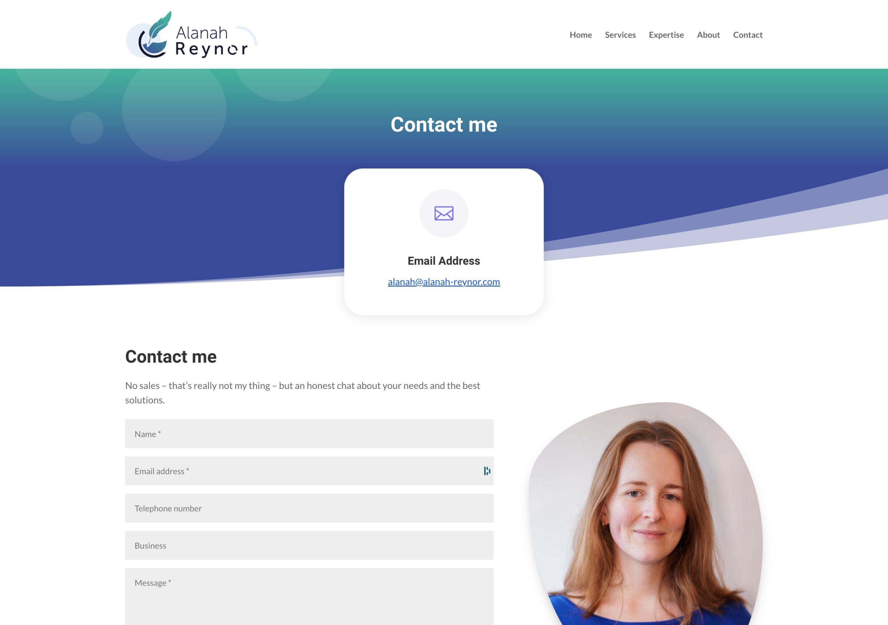 Alanah Reynor - Site Vitrine - WordPress