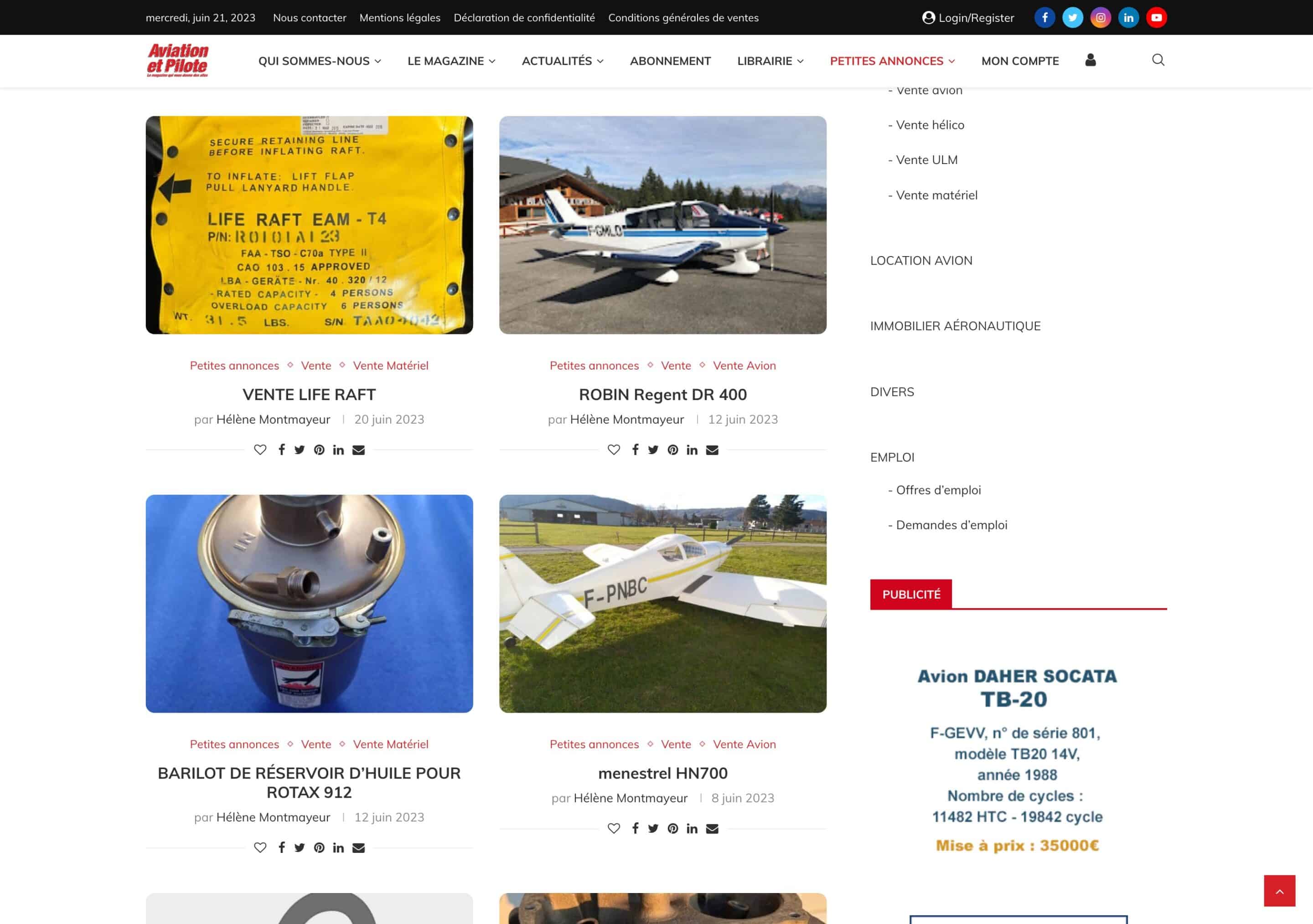 Aviation et Pilote - Boutique en ligne - WordPress