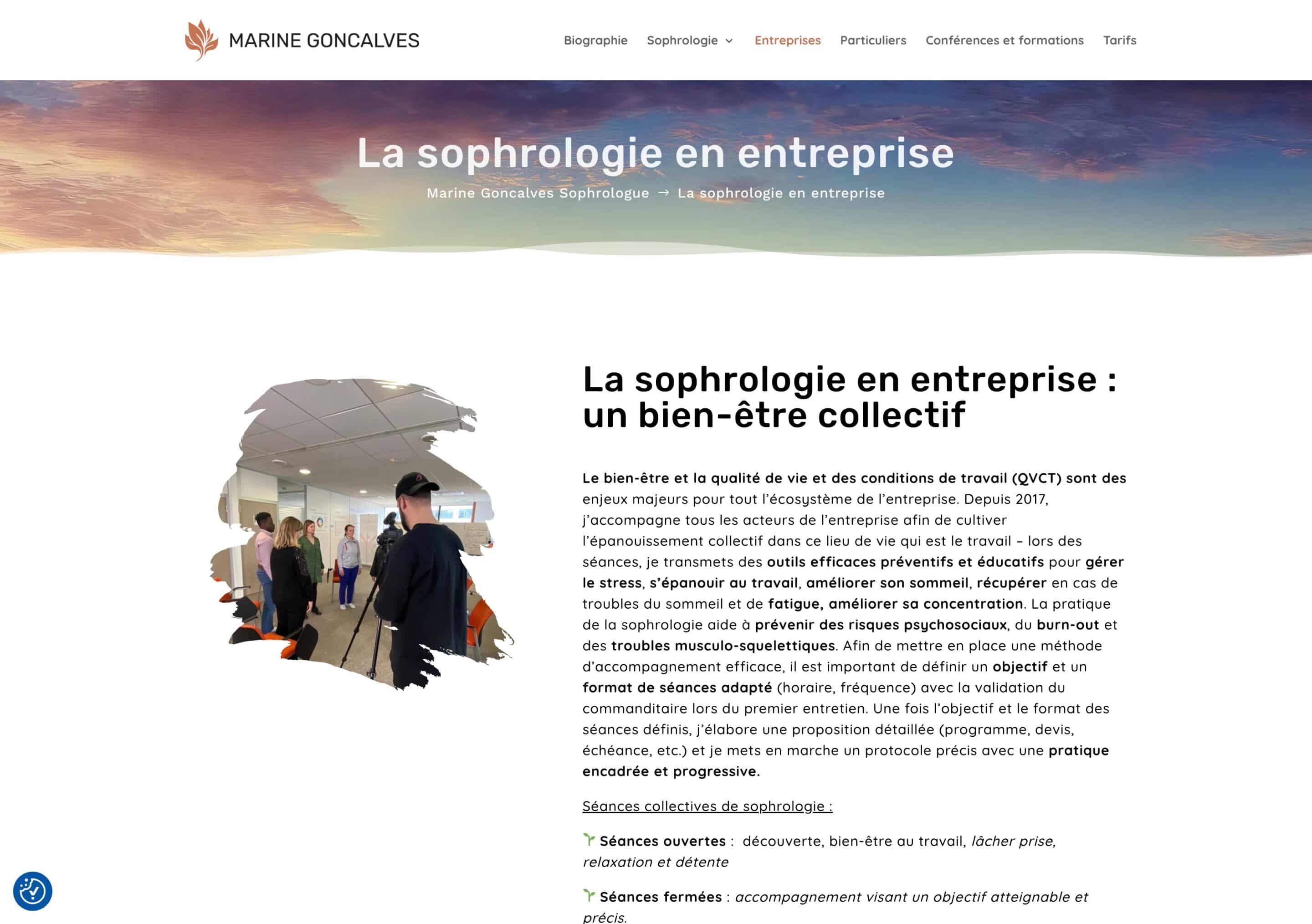 Marine Goncalves - Site Vitrine - WordPress