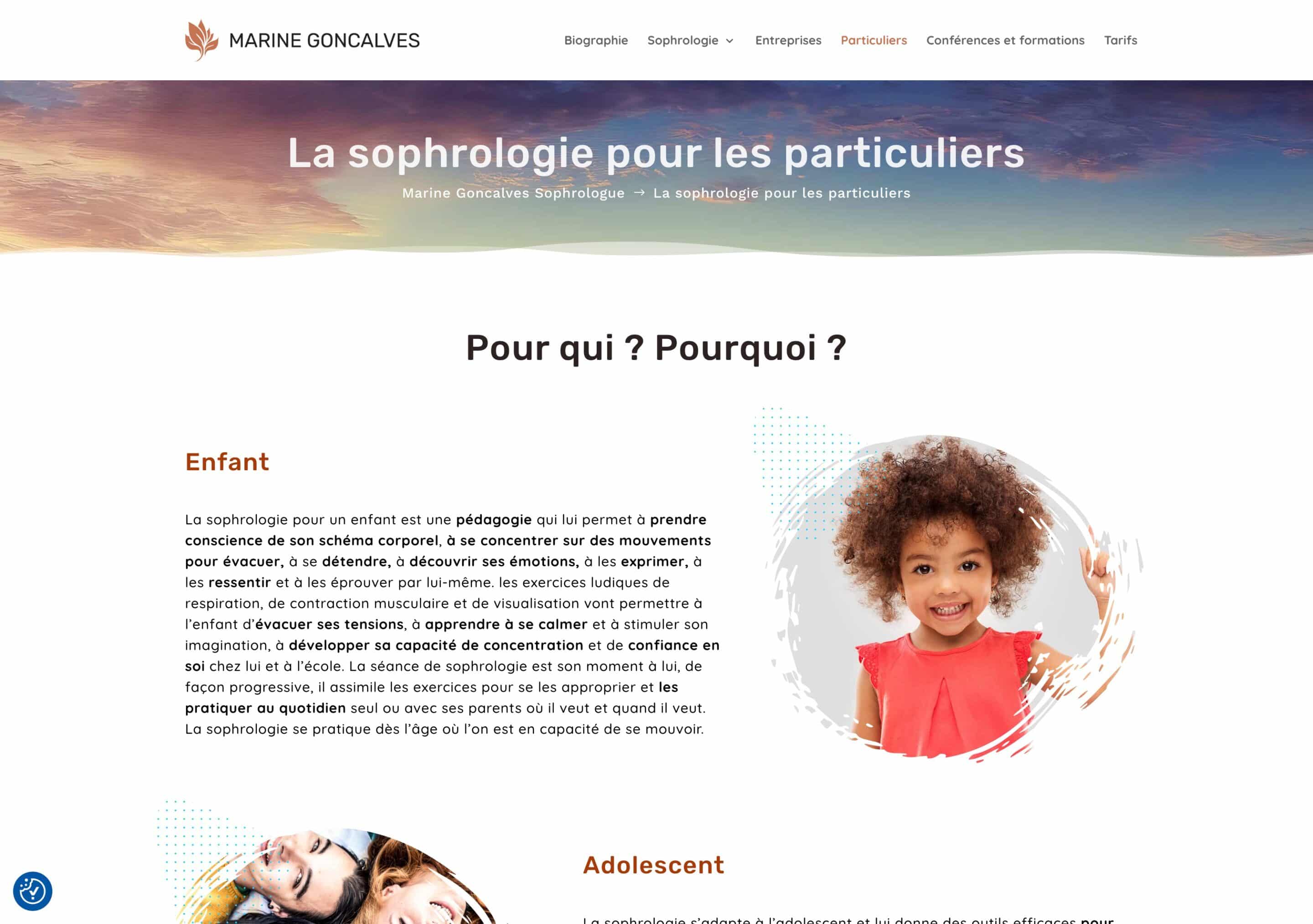 Marine Goncalves - Site Vitrine - WordPress