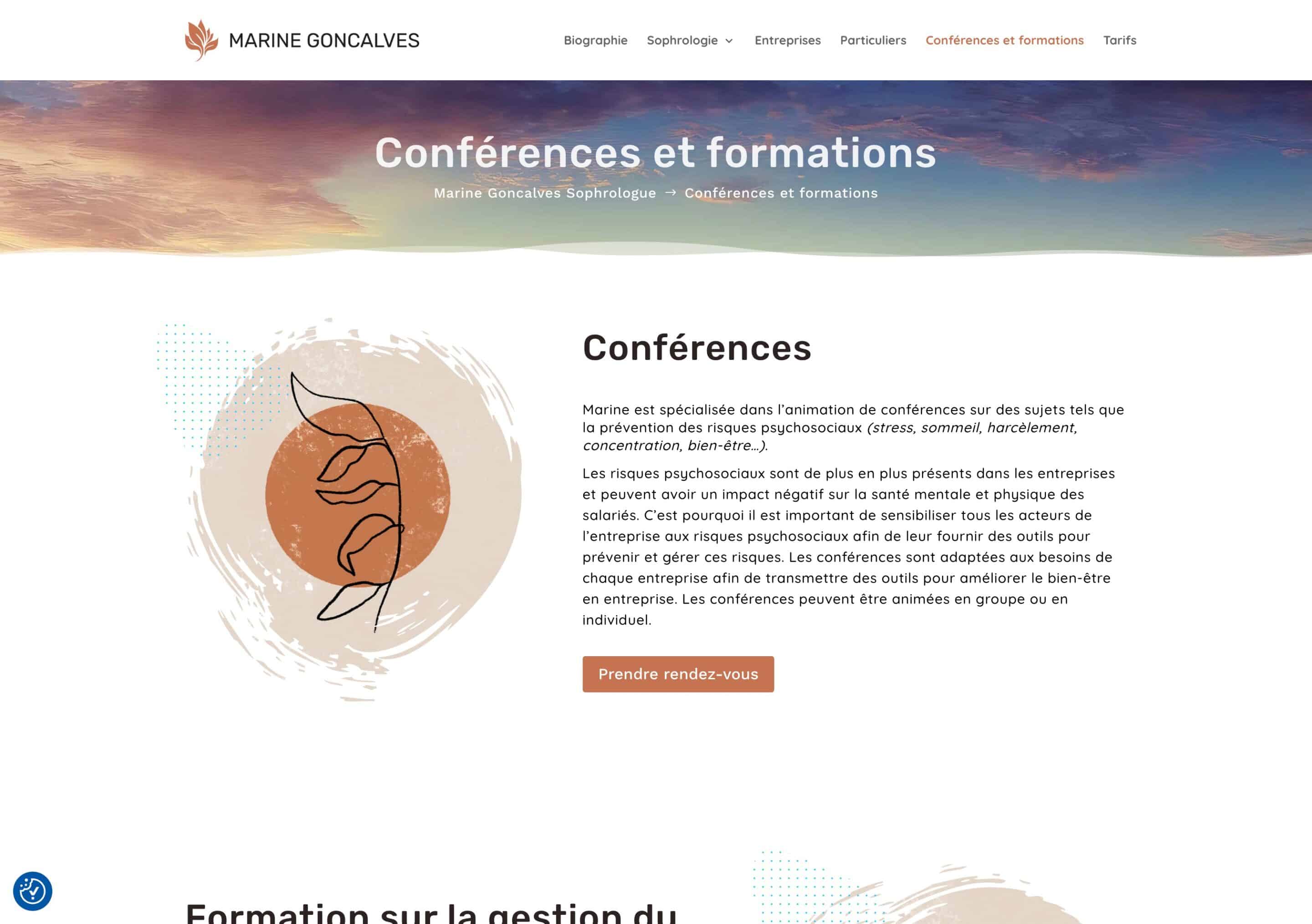 Marine Goncalves - Site Vitrine - WordPress